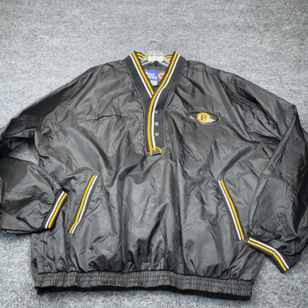 Vintage Boston Bruins Jacket Mens XL Pullover Windbreaker Pro Player 90s NWOT